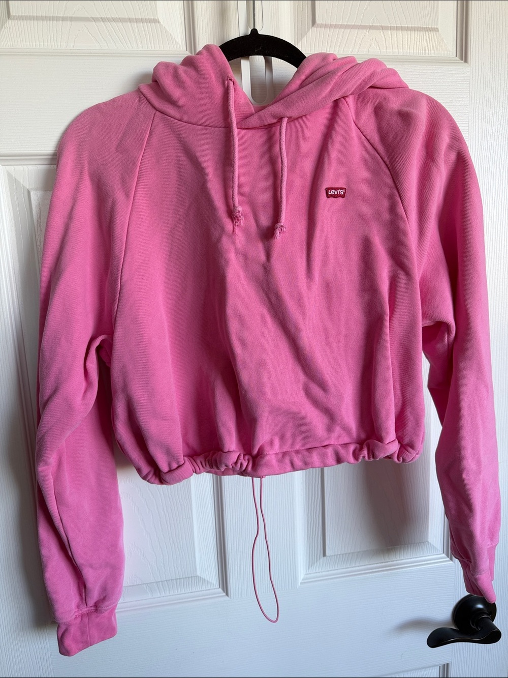 Levi's Hot Pink Drawcord Cropped Hoodie